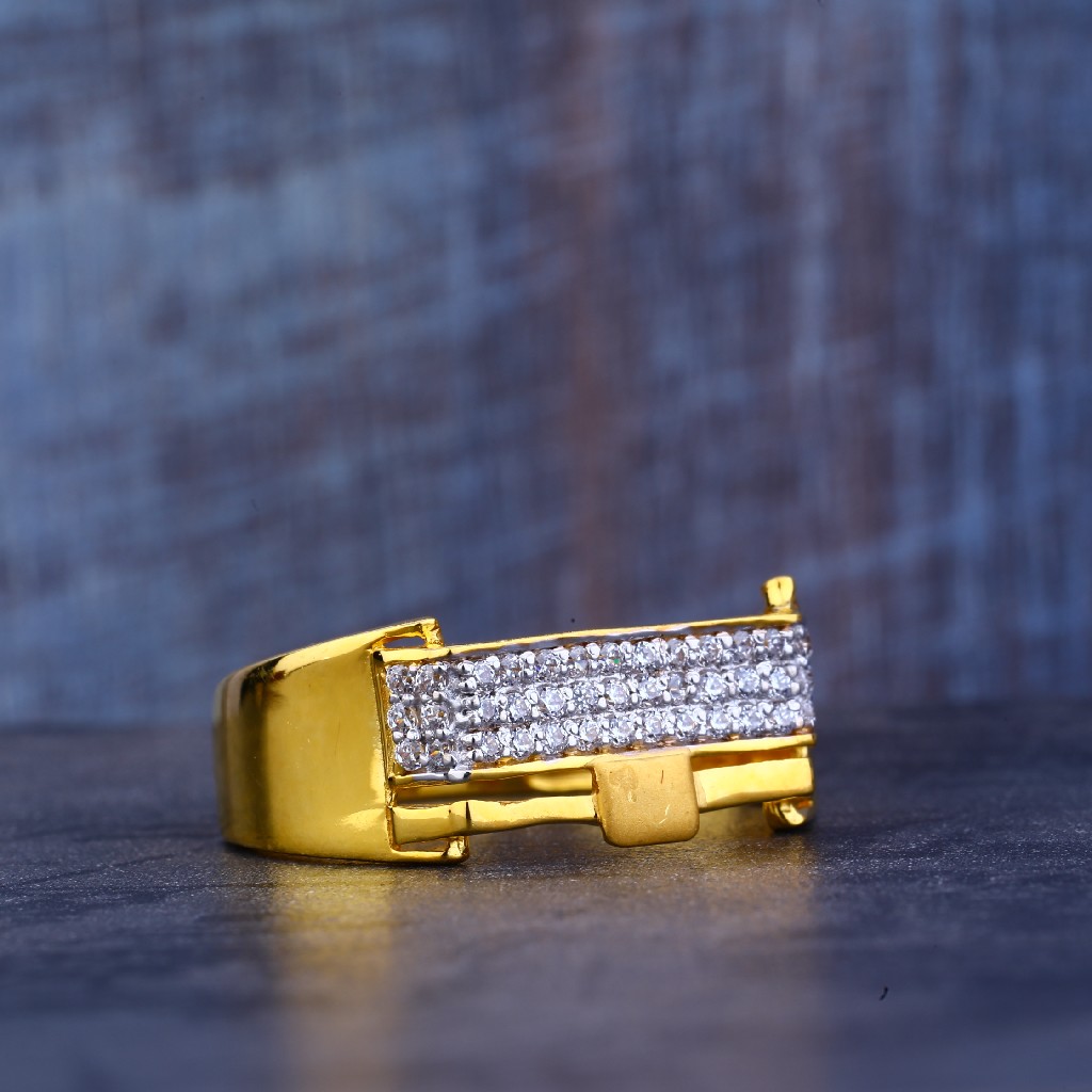 Mens Gold Cz Ring-MR203 - Image 3