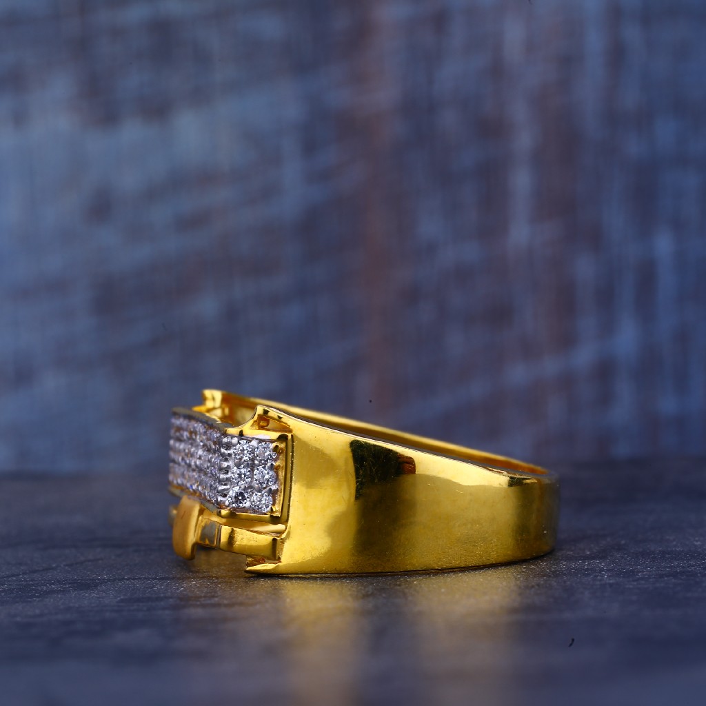Mens Gold Cz Ring-MR203 - Image 2
