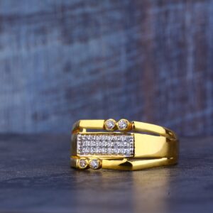 Mens 916 Gold Cz Ring-MR199