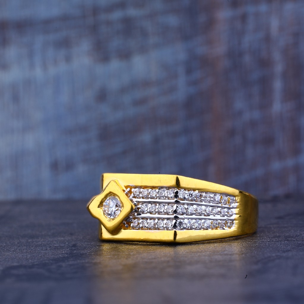 Mens Cz Gold Ring-MR198