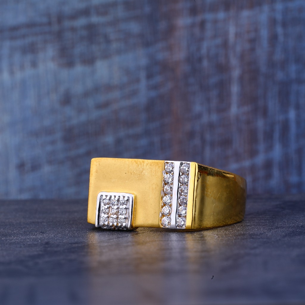 Mens Cz Gold Ring-MR190