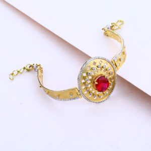 Ladies Gold Cz Fancy Italian Kada-LIB29