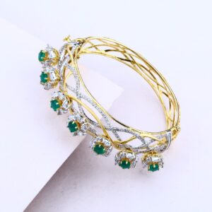 Ladies 18K Gold Italian Kada-LIB22