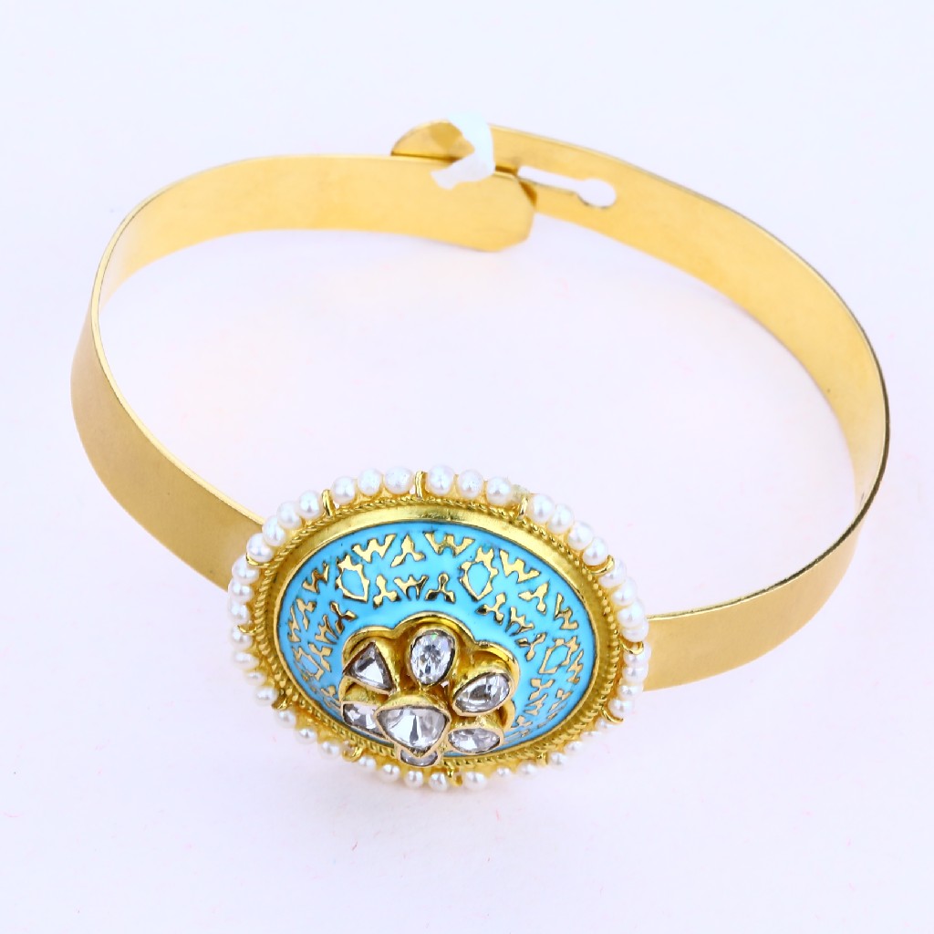 Ladies 18K Gold Italian Kada-LIB13 - Image 3