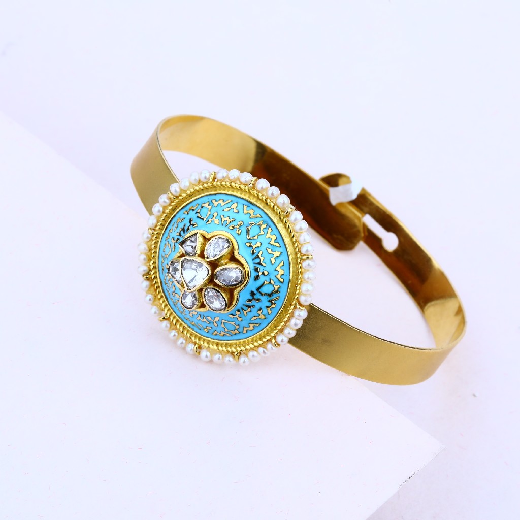 Ladies 18K Gold Italian Kada-LIB13