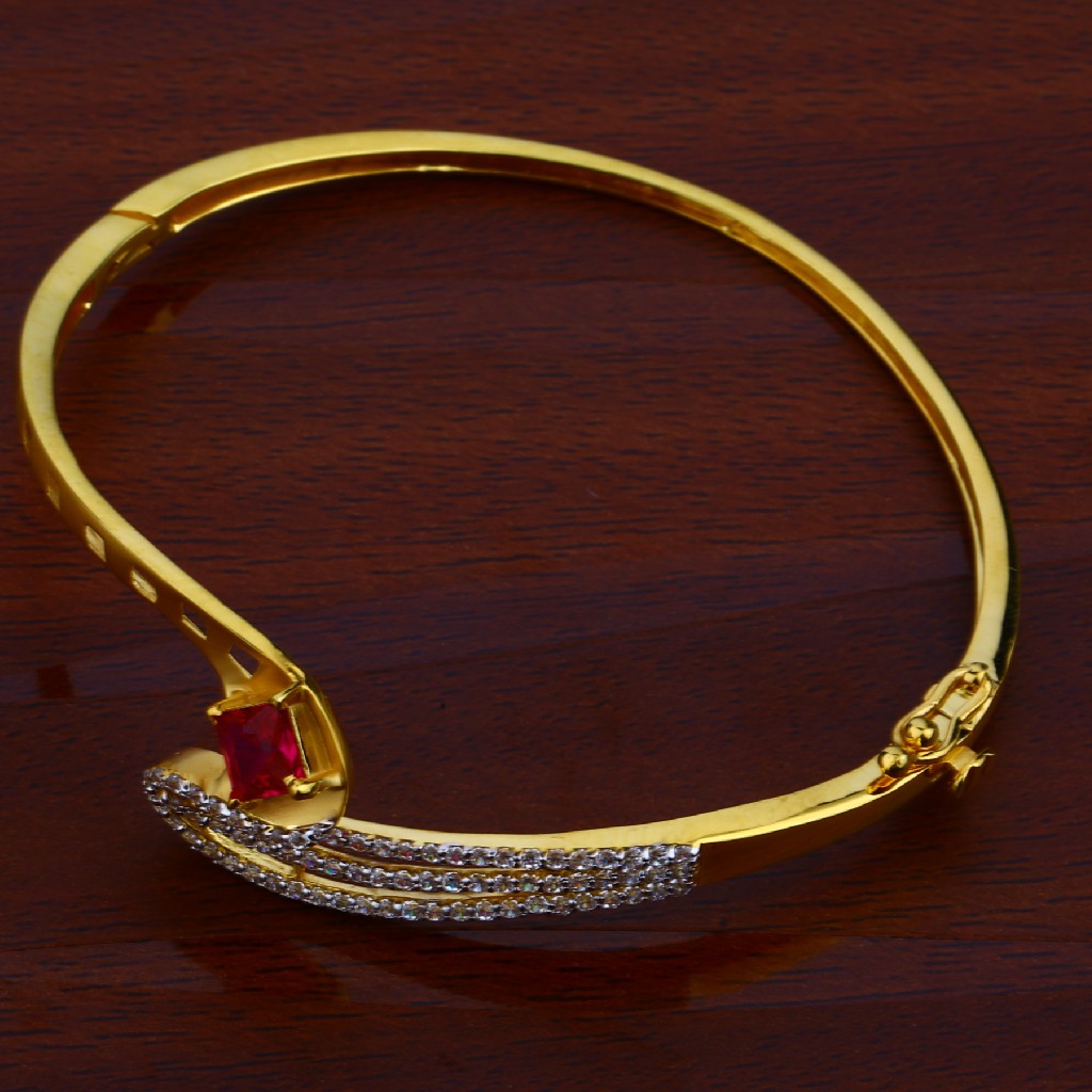 18K Gold Ladies Kada Bracelet-LKB43 - Image 3