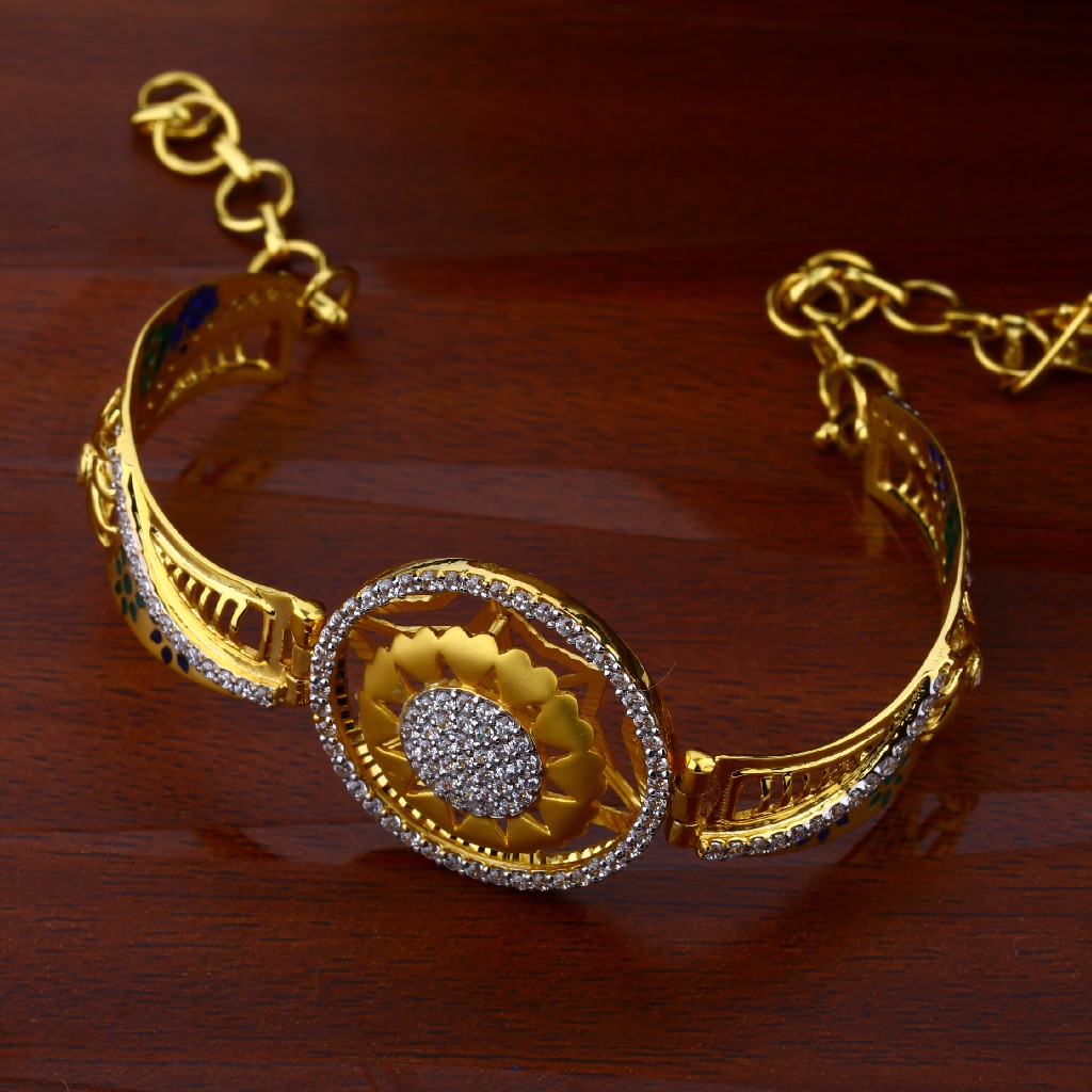 Ladies Gold 18K Kada Bracelet-LKB34 - Image 3