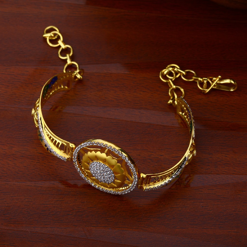 Ladies Gold 18K Kada Bracelet-LKB34 - Image 2