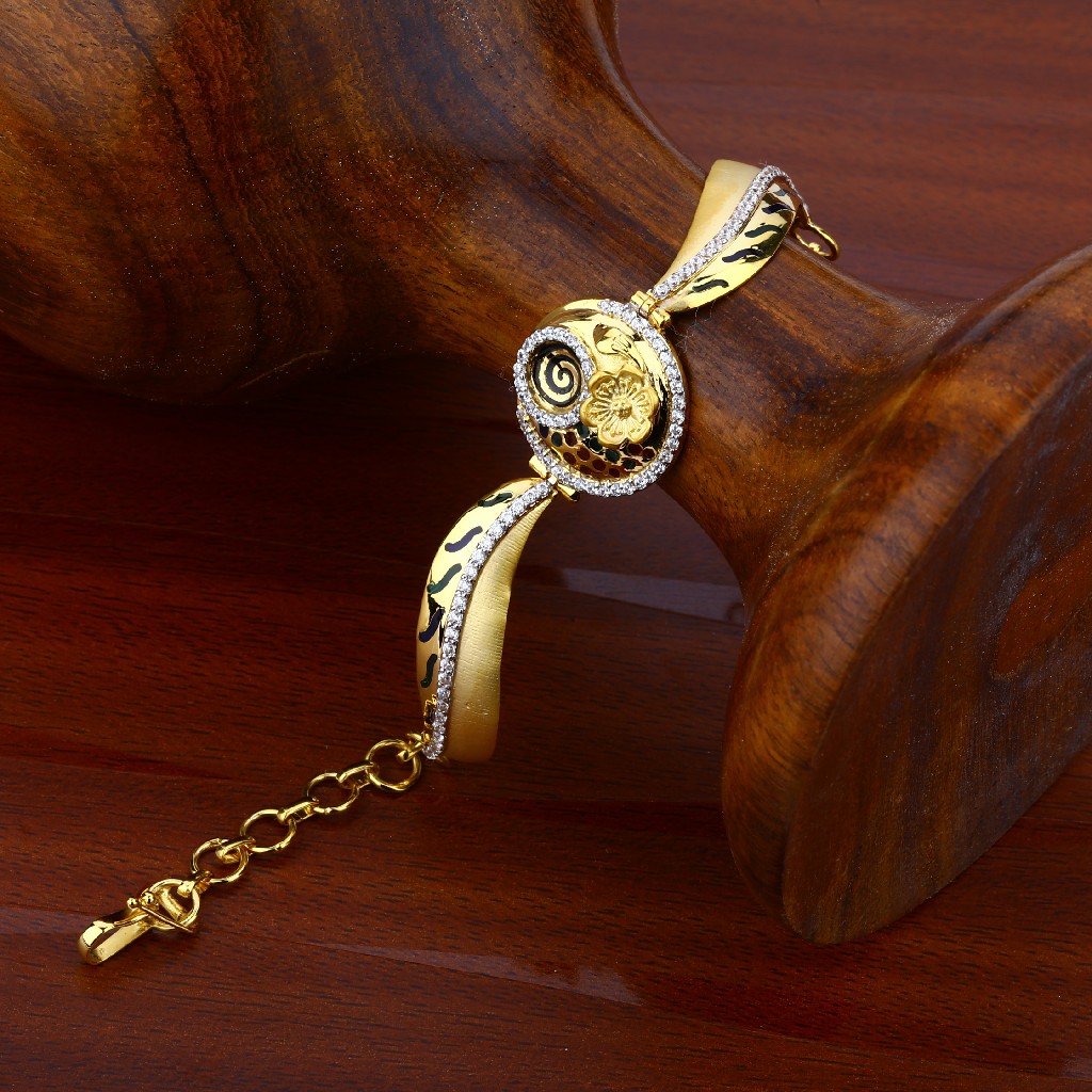 Ladies Fancy Gold Kada Bracelet-LKB29