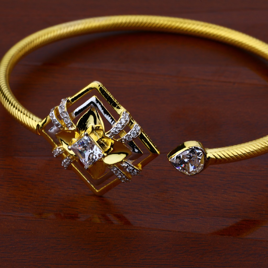 Ladies 18K Cz Gold Kada-LKB20 - Image 3
