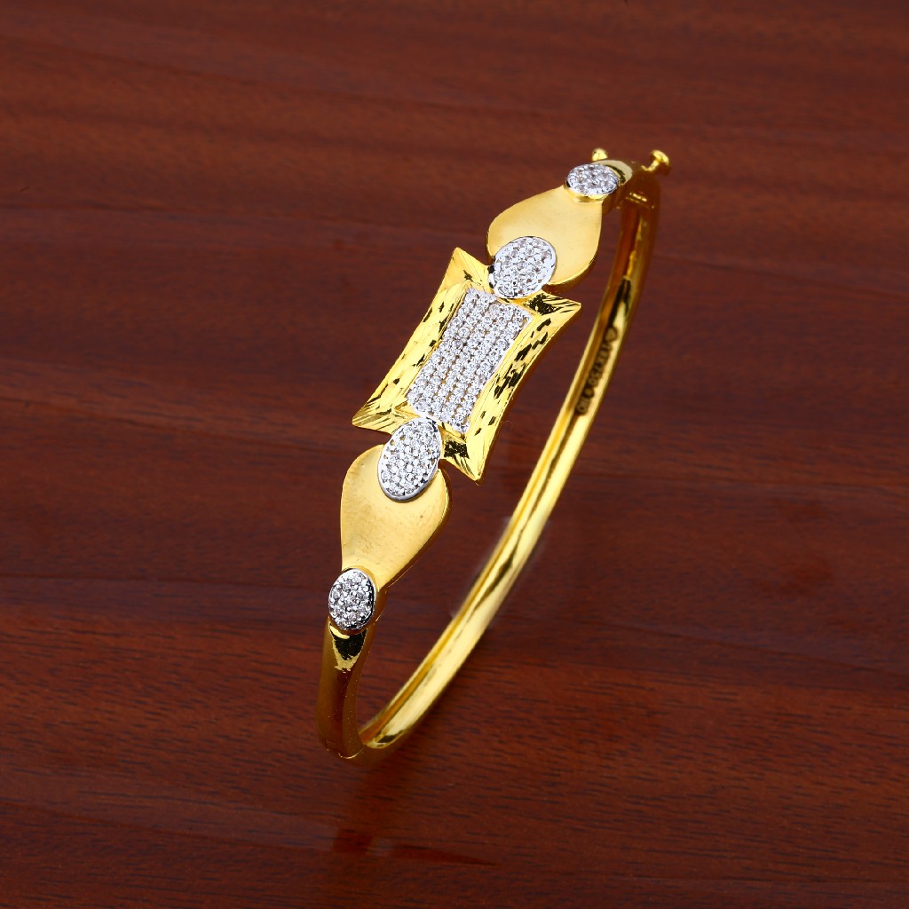 Ladies 18K Fancy Gold Kada-LKB09