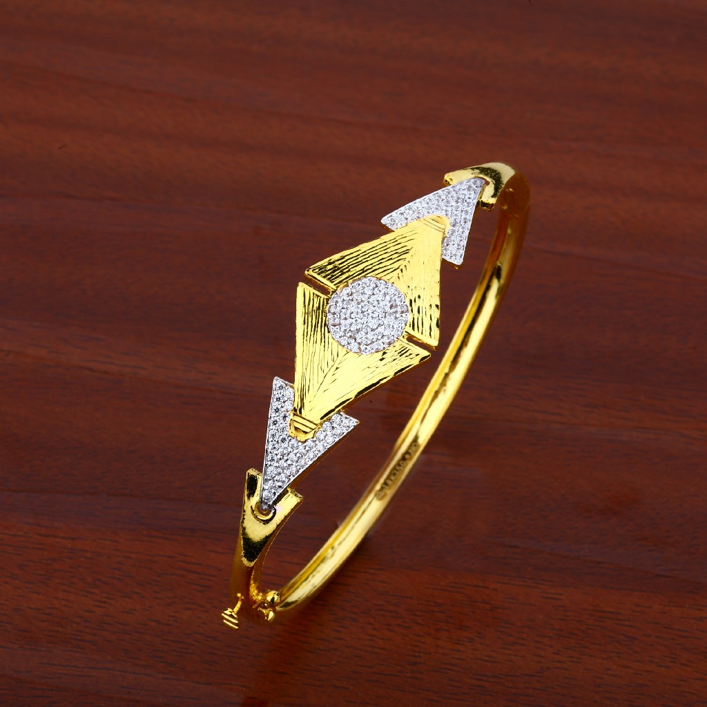 Ladies 18K Gold Cz Kada-LKB08