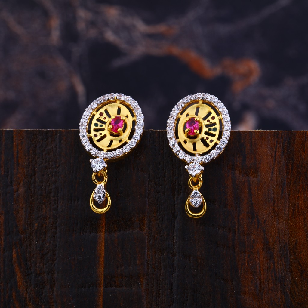Ladies Gold Earrings-LFE147