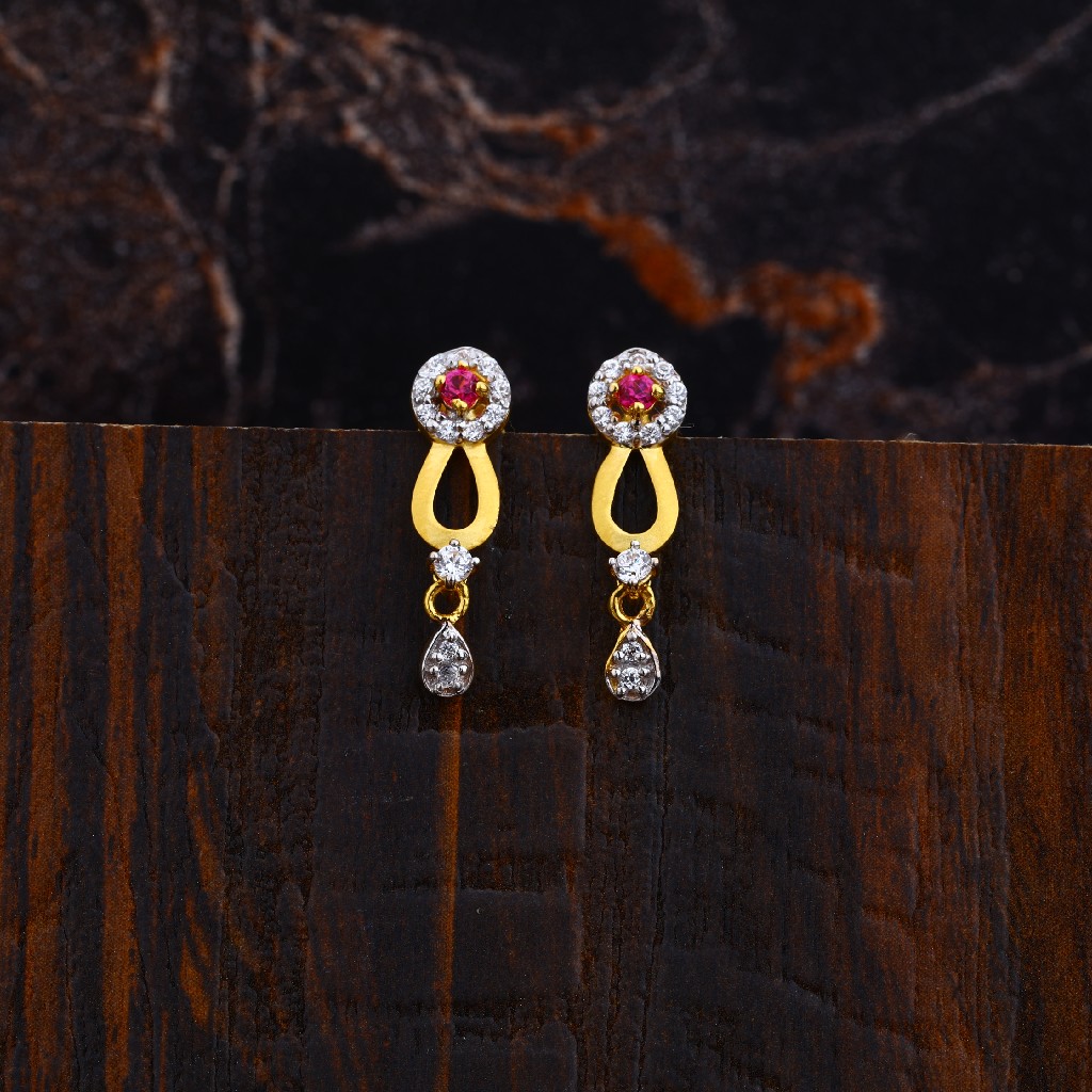 Ladies Fancy Gold 916 Earrings-LFE122