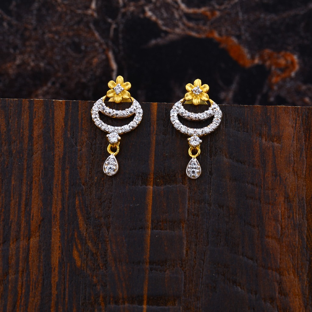 916 Gold Cz Ladies Earrings-LFE108