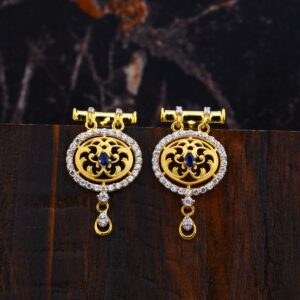 Ladies 916 Gold Cz Earrings-LFE104