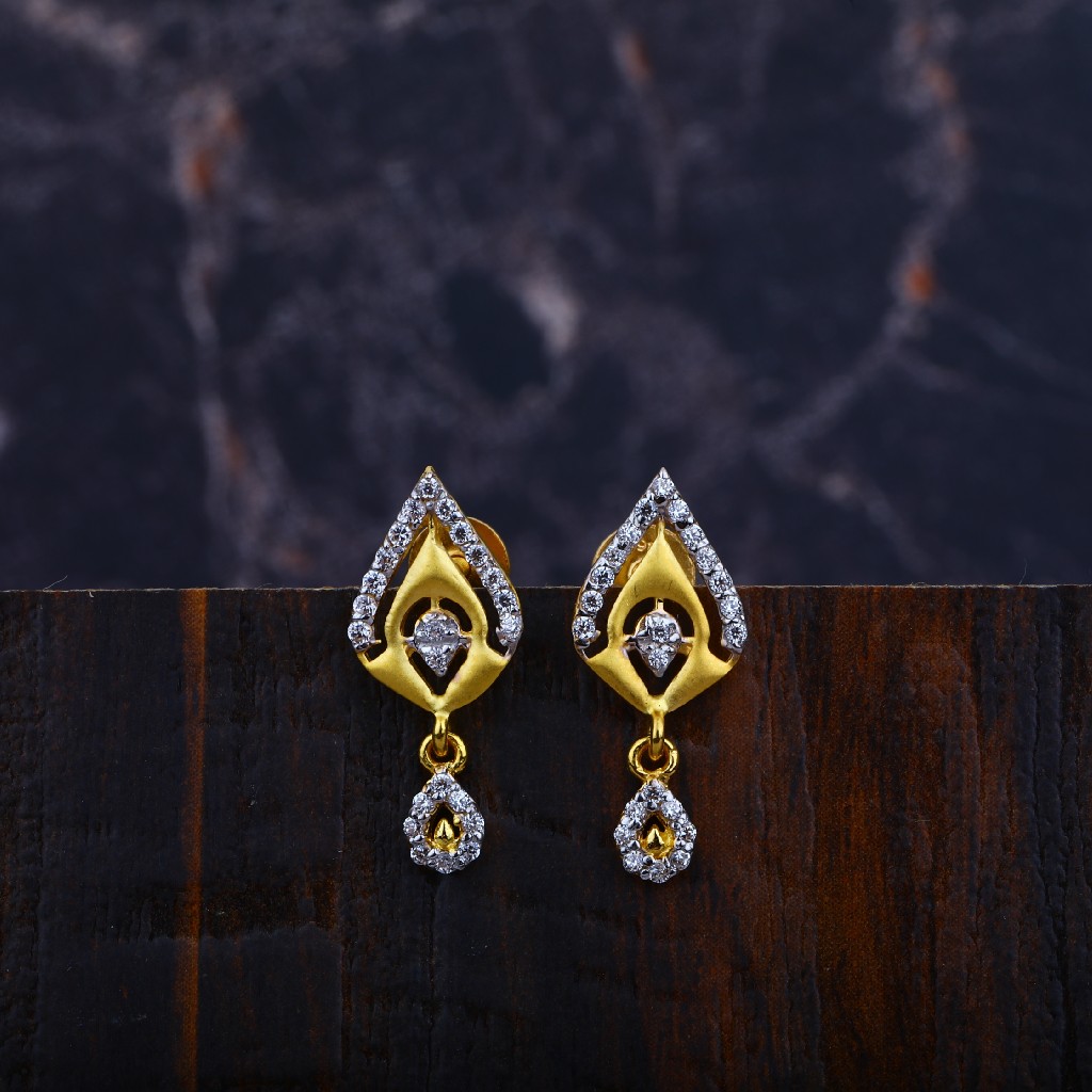Ladies 22K Gold Earrings-LFE86