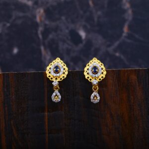 Ladies 916 Gold Cz Earrings-LFE80