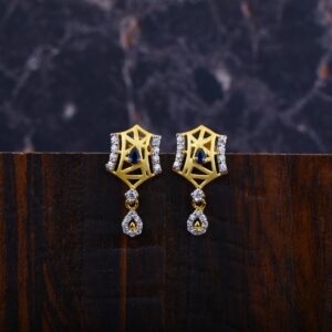 Ladies Gold Cz Earrings-LFE73