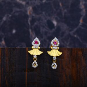 Ladies 22K Gold Earrings-LFE63