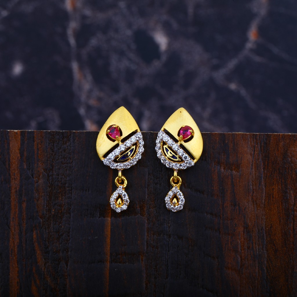 Ladies 916 Gold Earrings-LFE49