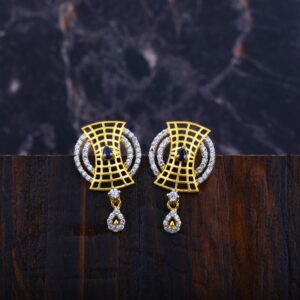 Ladies Gold Cz 916 Earrings-LFE44
