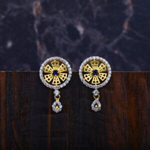 Ladies Cz Gold Earrings-LFE40