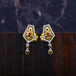 Ladies Gold Cz Earrings-LFE39