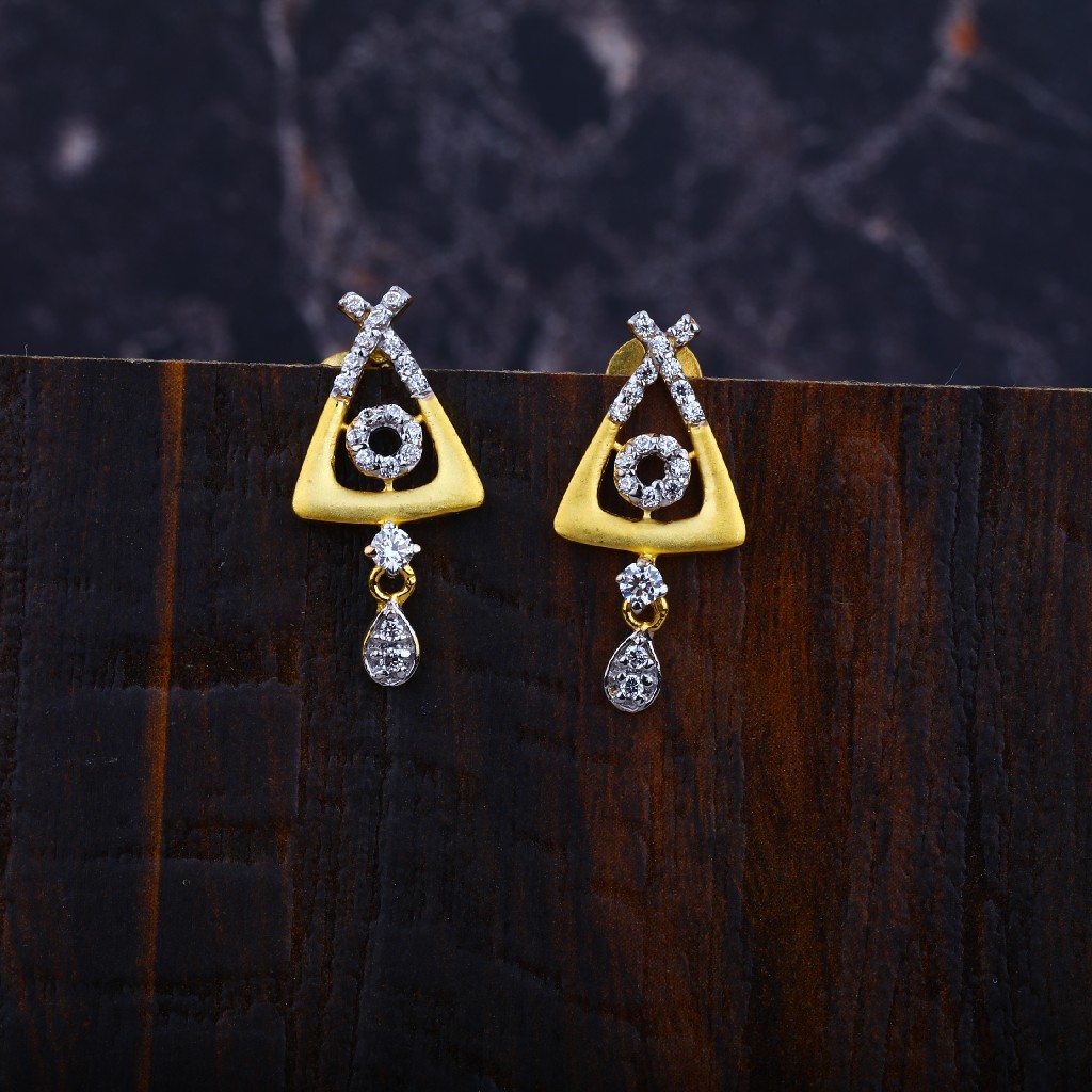 Ladies 916 Gold Fancy Cz Earrings-LFE21