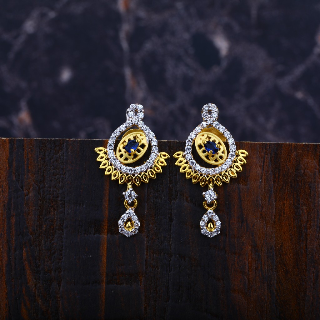 Ladies Gold Cz Earrings-LFE20