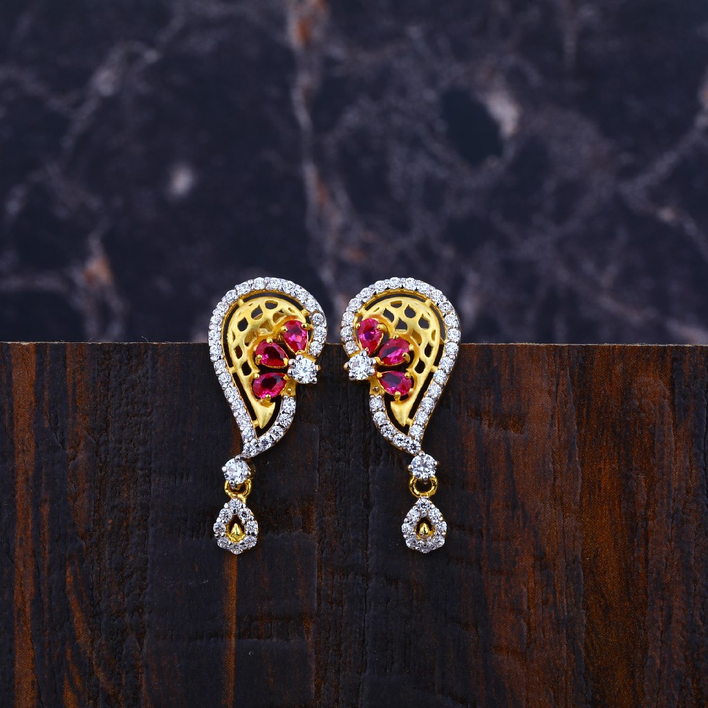 Ladies Latkan Gold Earrings-LFE08