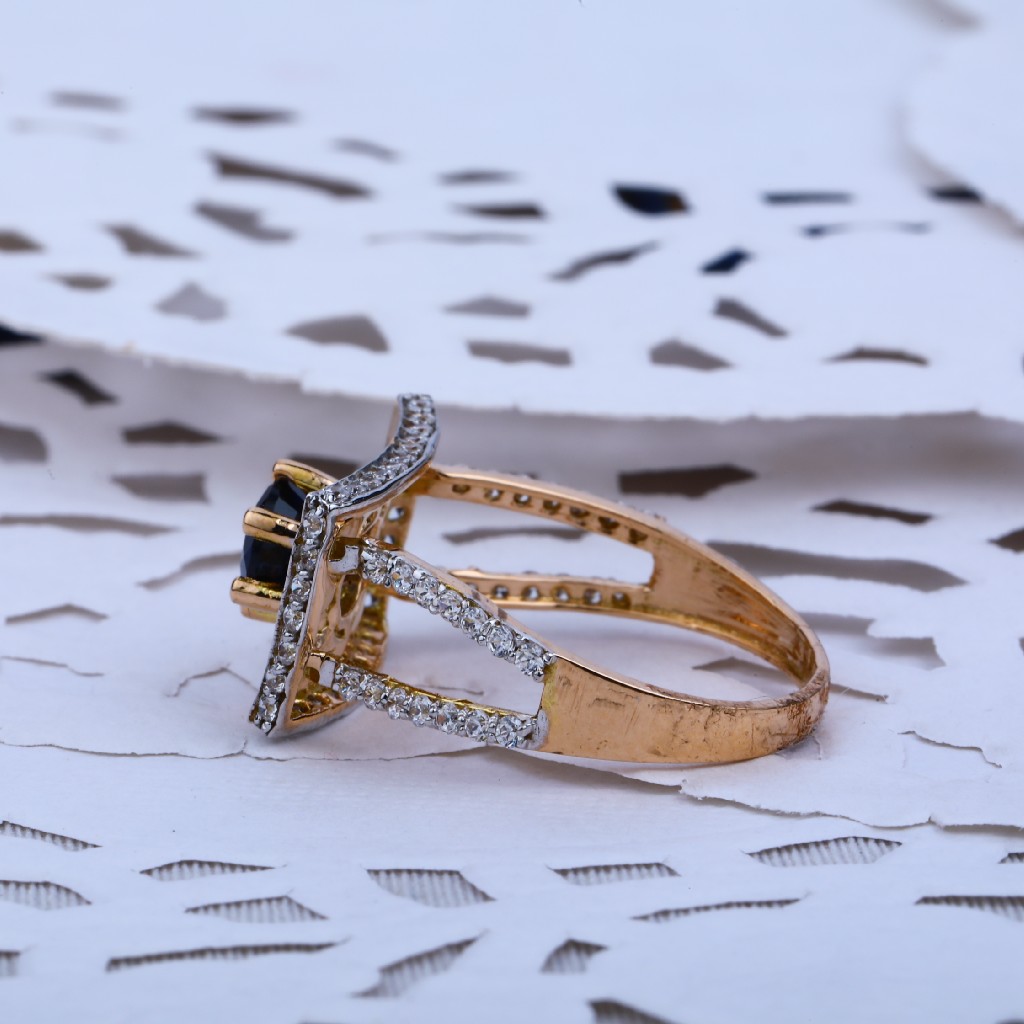 Ladies Rose Gold Cz Diamond Ring-RLR45 - Image 2