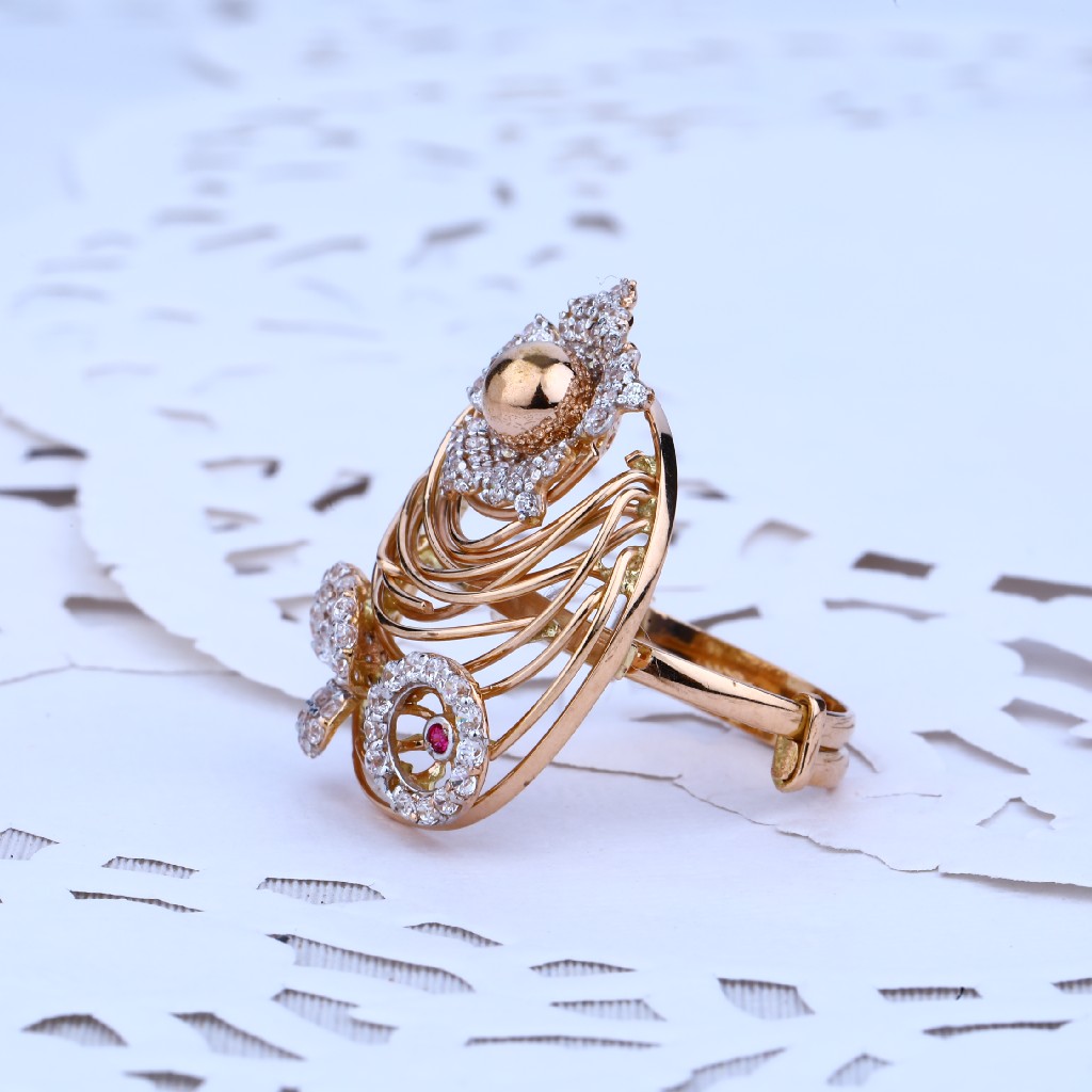 Ladies Rose Gold Adjustable Ring-RLR38 - Image 3
