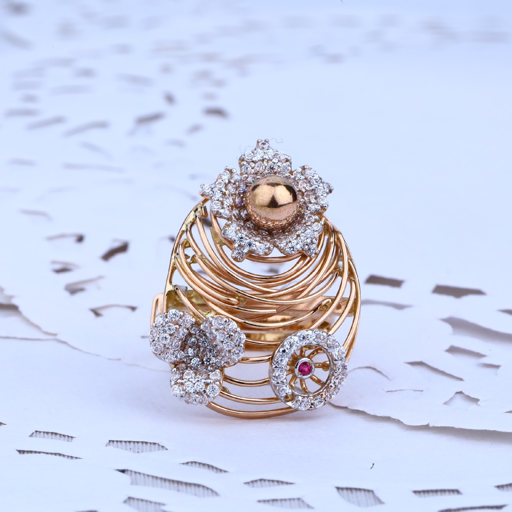 Ladies Rose Gold Adjustable Ring-RLR38 - Image 2