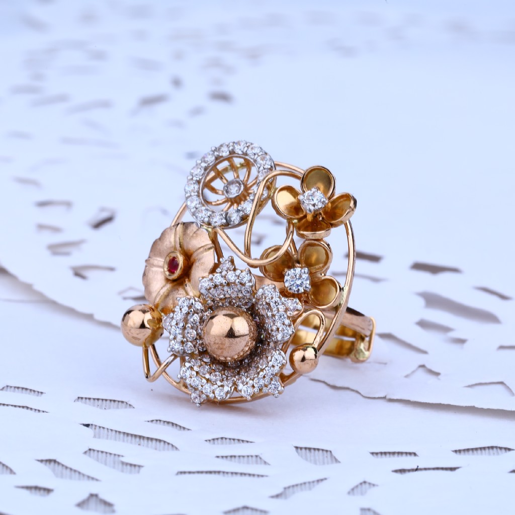 Ladies Adjustable Rose Gold Diamond Ring-RLR37