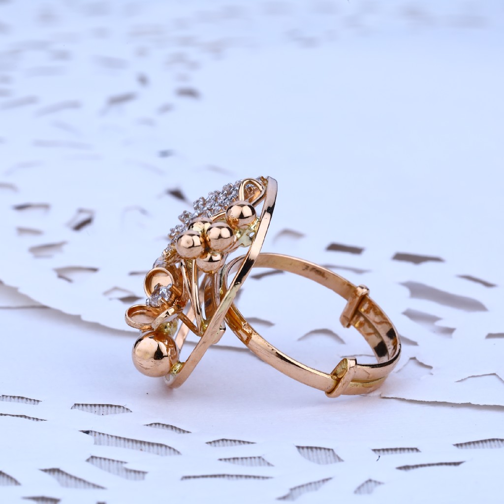 Ladies Rose Gold Cz 18K Ring-RLR36 - Image 3