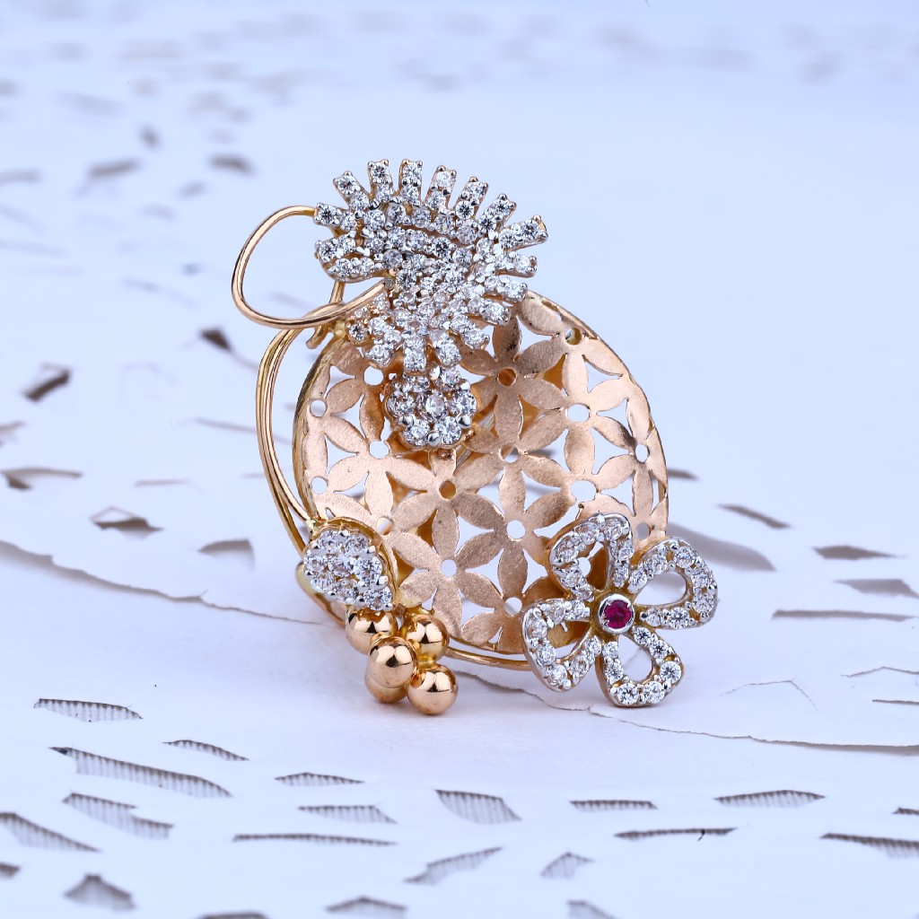 Ladies Rose Gold 18K Diamond Ring-RLR35 - Image 5