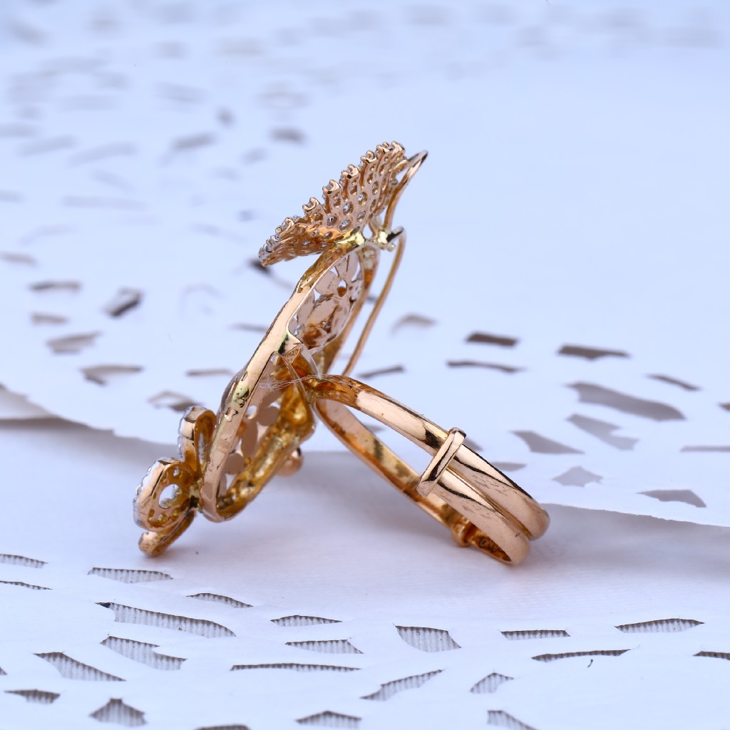 Ladies Rose Gold 18K Diamond Ring-RLR35 - Image 4