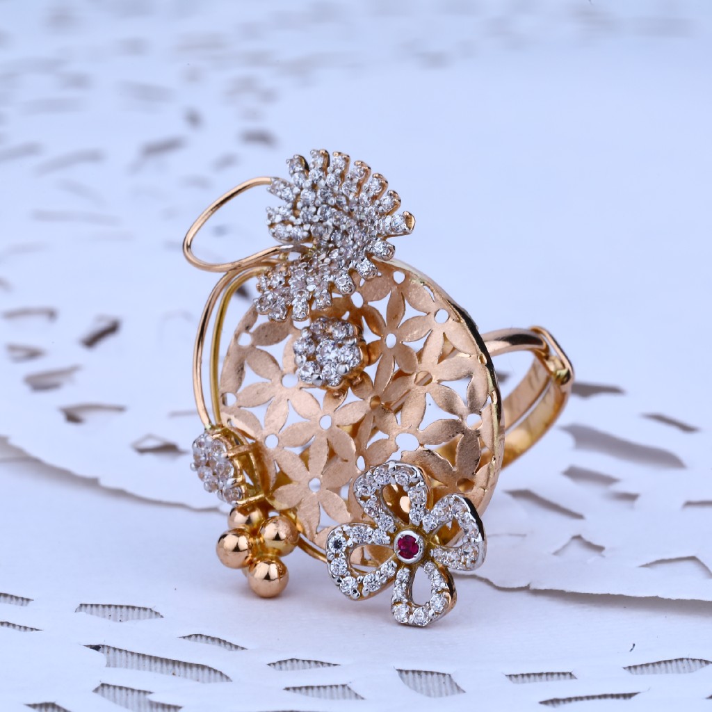 Ladies Rose Gold 18K Diamond Ring-RLR35