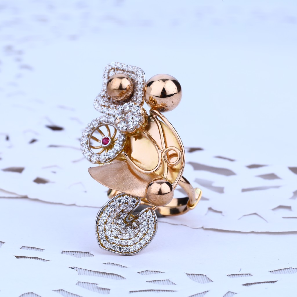 Ladies Rose Gold 18K Adjustable Ring-RLR27