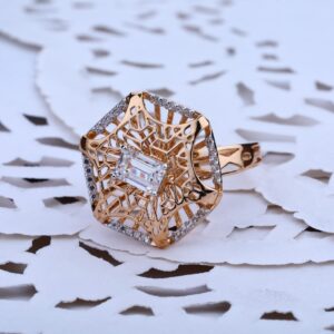 Rose Gold Ladies Fancy 18K Ring-RLR16