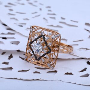 Ladies Rose Gold 18K Ring-RLR12
