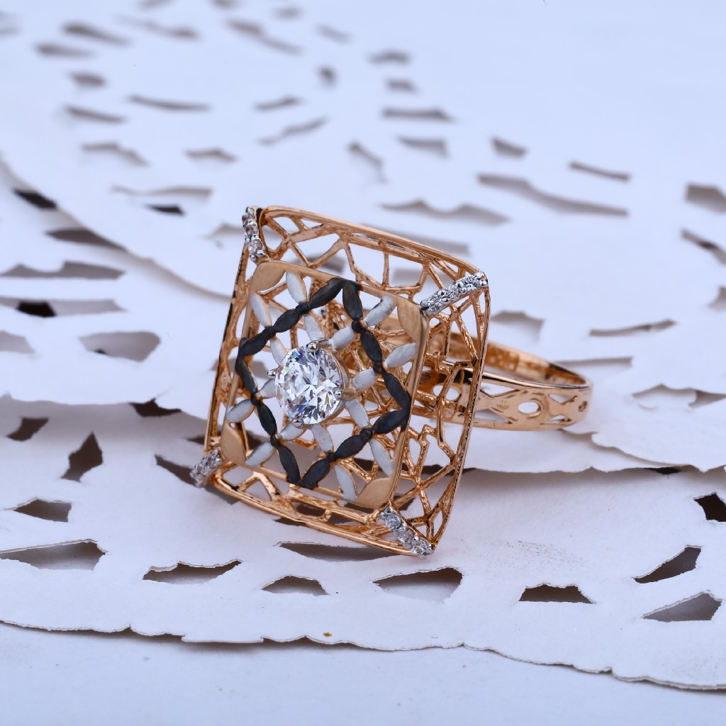 Ladies Rose Gold 18K Ring-RLR12