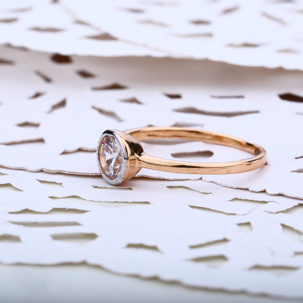 Rose Gold Solitaire Ladies Ring-RLR03 - Image 3