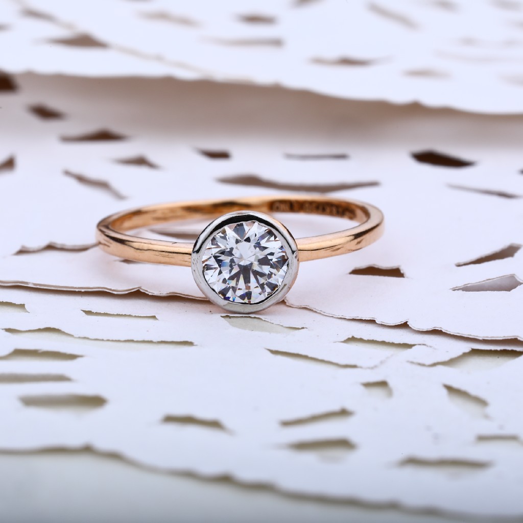 Rose Gold Solitaire Ladies Ring-RLR03 - Image 2