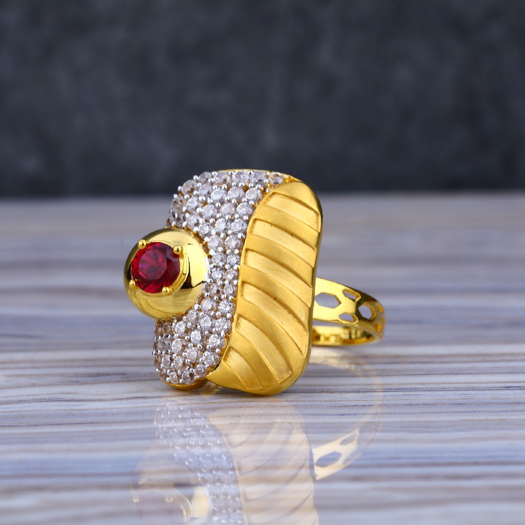 Ladies Cz Gold Ring-LLR44