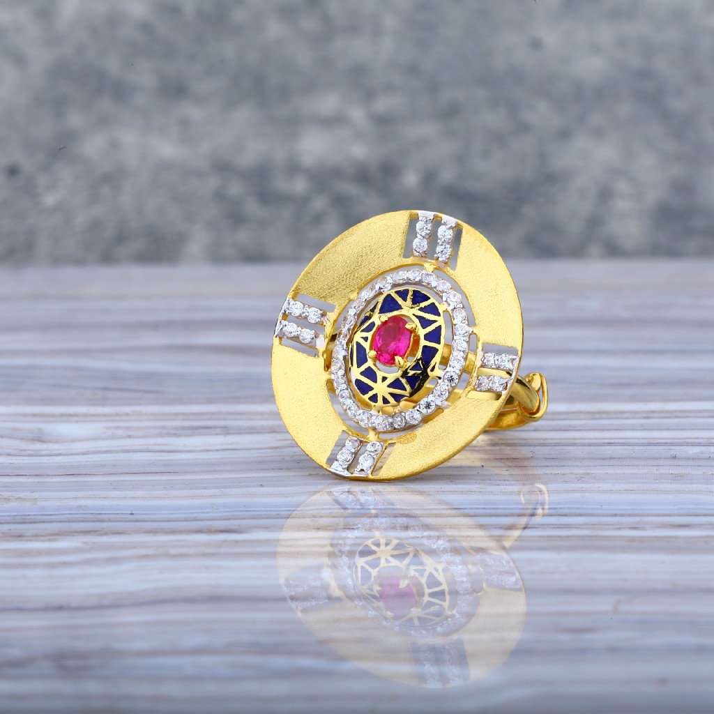 Ladies 22K Gold Cz Ring-LLR25
