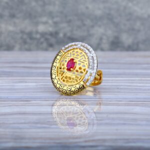 Ladies 22K Gold Adjustable Ring-LLR23