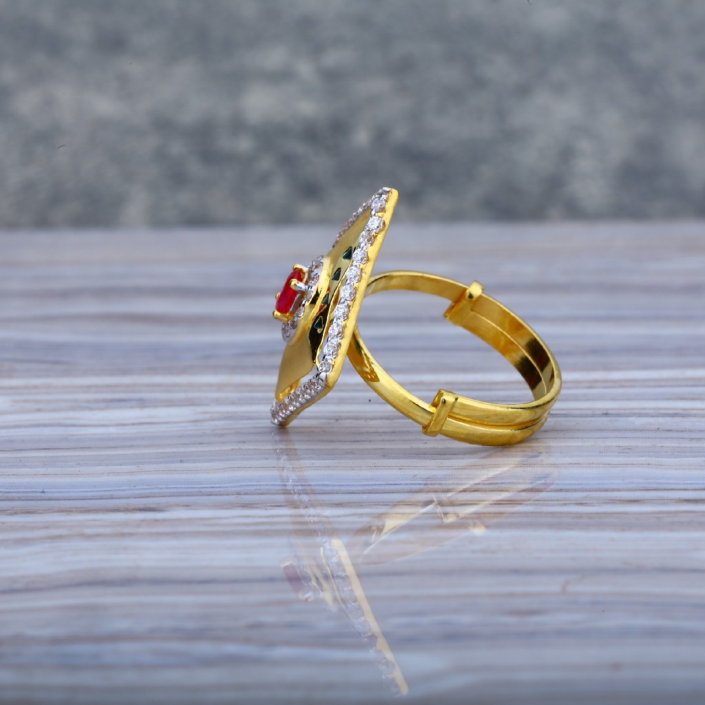 Ladies Cz Diamond Gold 916 Ring-LLR18 - Image 3