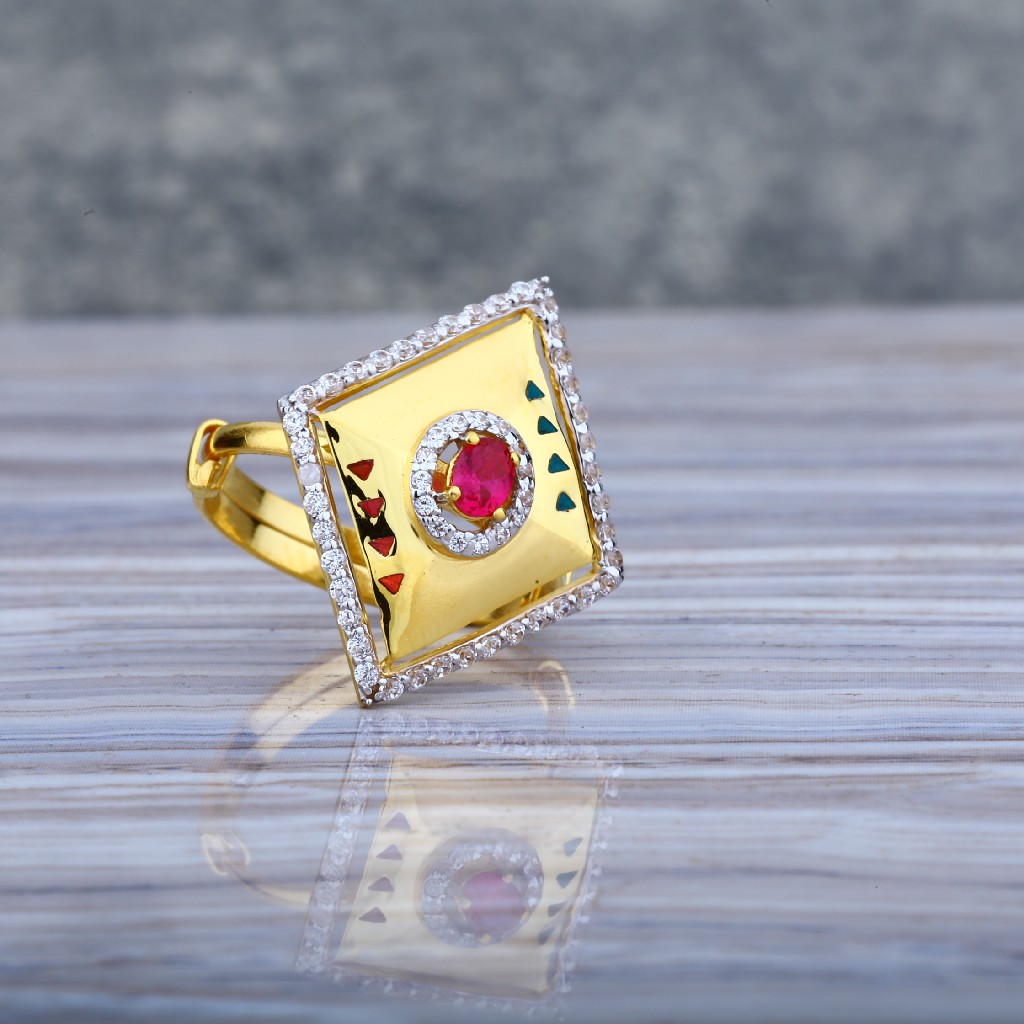 Ladies Cz Diamond Gold 916 Ring-LLR18 - Image 2